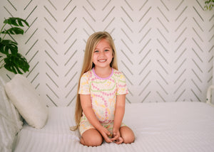 Lei Day in Sand Short Sleeve Kids Bamboo Two-Piece Pajama Set