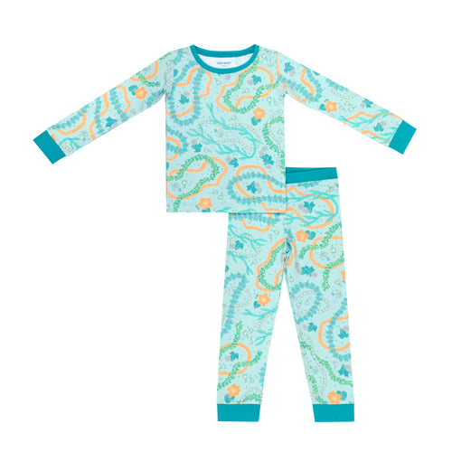 Lei Stand Long Sleeve Kids Two-Piece Pajama Set