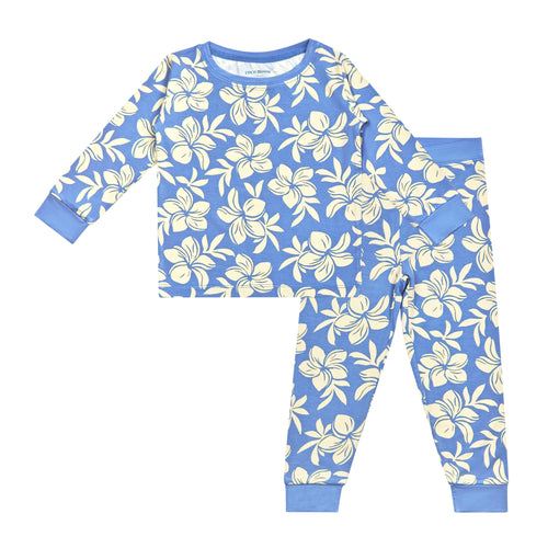 Plumeria Dreams Long Sleeve Kids Two-Piece Pajama Set