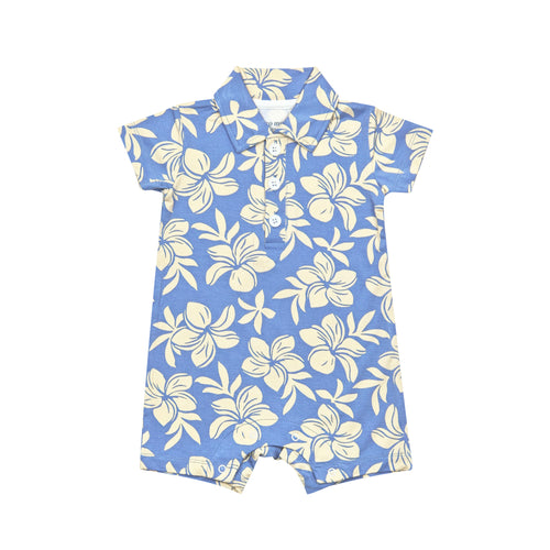 Plumeria Dreams Baby Polo Romper