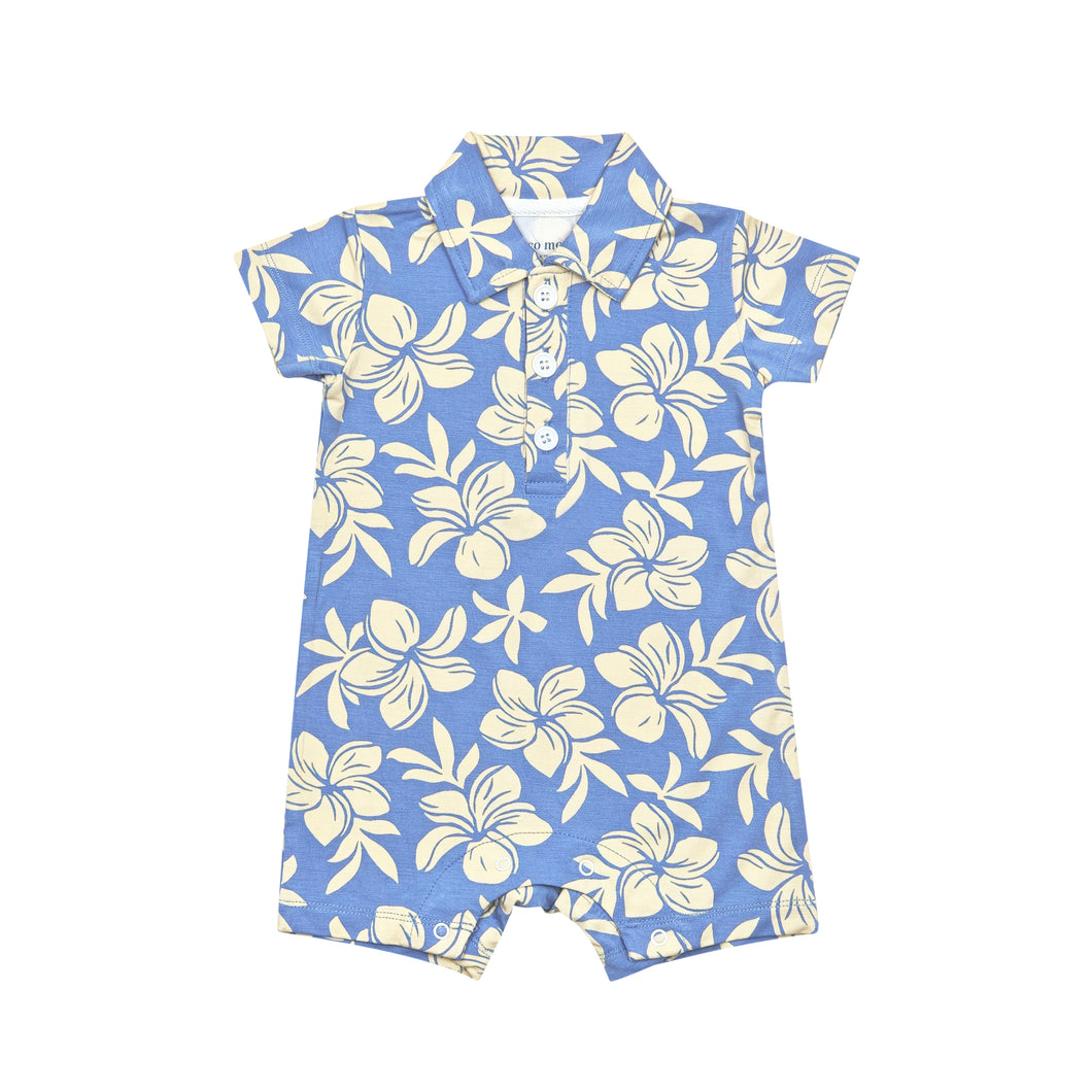 Plumeria Dreams Baby Polo Romper