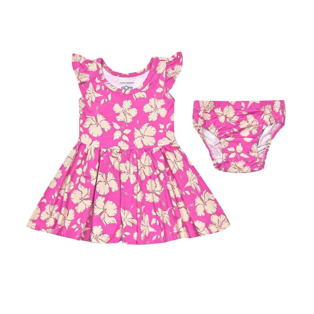 Salina Ruffle Flutter Sleeve Dress