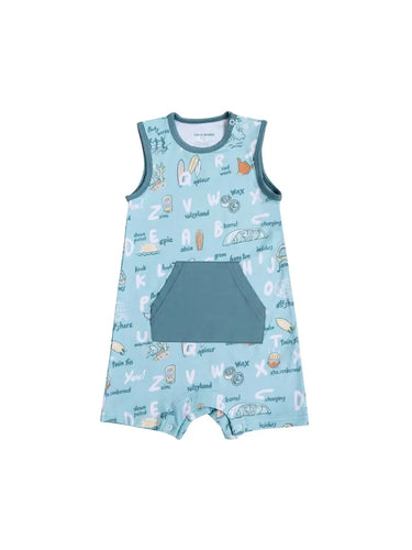 0-6mos Surfing ABCs Tank Top Baby Bamboo Romper