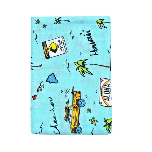 We Go Holoholo Hawaiian Aloha Theme Bamboo Cotton blend Blanket