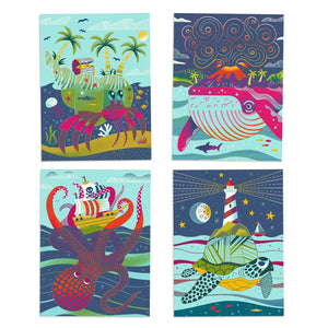 Ocean Theme Topsy Turvey Scratch Cards