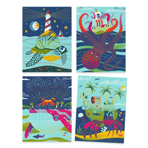 Ocean Theme Topsy Turvey Scratch Cards