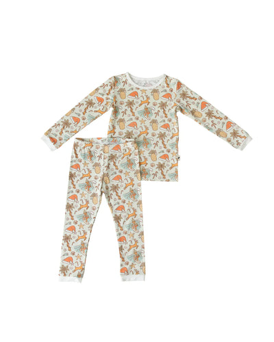 Designed on Maui - Aloha Kalikimaka Long Sleeve Kids Two-Piece Pajama Set