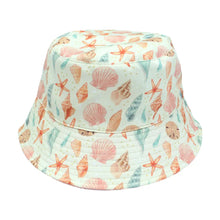 REVERSIBLE Bucket Hat - Sandy Seashells and Bubblegum Pink