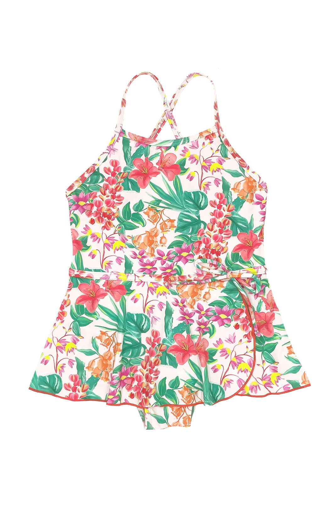 5yrs - Bella One Piece Swimsuit in Floral on White