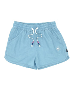 6yrs - Daisy Chambray Short in Faded Indigo