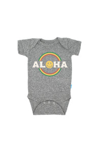 12-18mos, 18-24mos Double Rainbow Onesie in Heather Gray