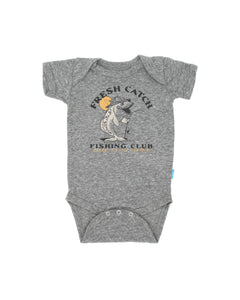 Fresh Catch Onesie in Heather Gray