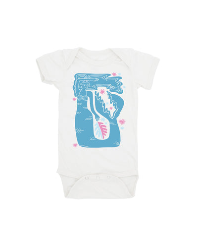 12-18mos, 18-24mos - Mermaid Onesie in White