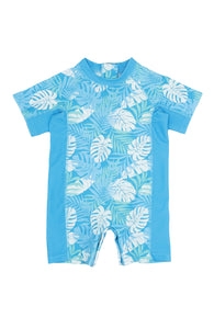 Beach Daze Short Sleeve Baby Rashsuit in Blue Grotto