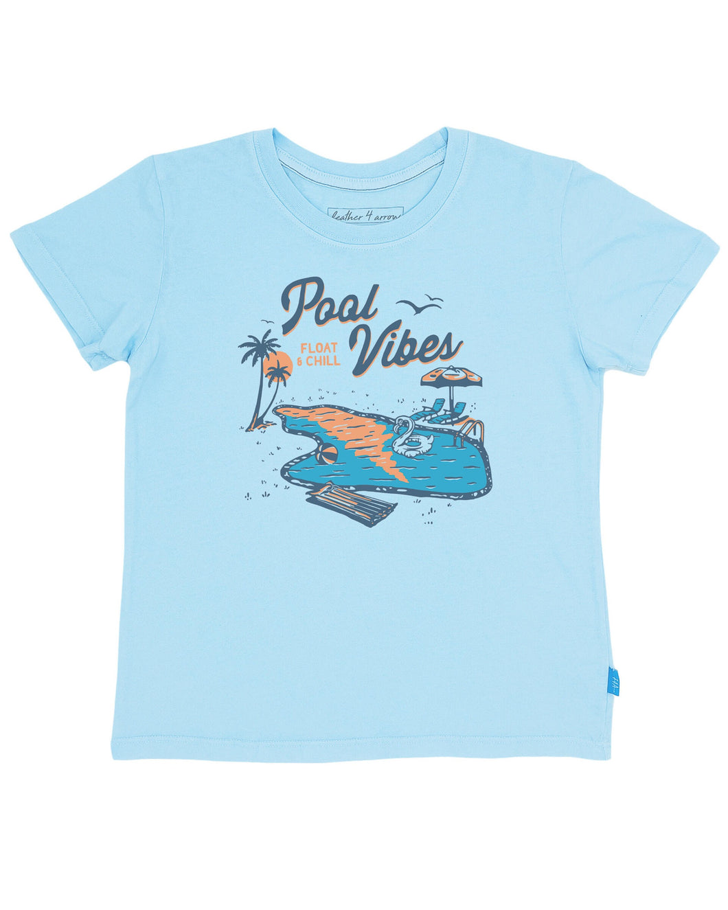 12mos Pool Vibes Vintage Tee in Crystal Blue