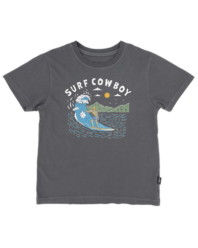 Surf Cowboy Vintage Tee in Charcoal