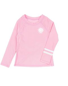 3yrs, 5yrs Stay Golden Long Sleeve Rash Guard Top in Fairy Tale Pink