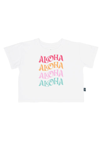 Aloha Crop Tee in White