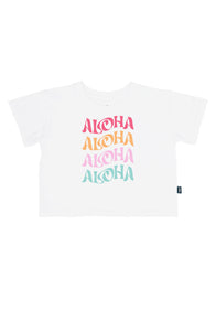 Aloha Crop Tee in White