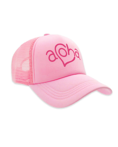 Aloha Trucker Hat in Pink Marshmallow