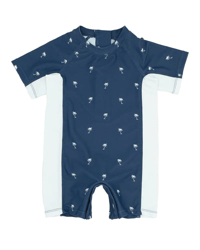 Beach Daze Short Sleeve Baby Rashsuit in Navy