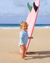 Coastal Cutie One-Piece Rashguard Surf Suit in Island Check
