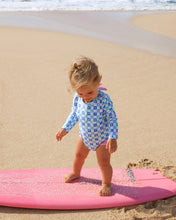 Coastal Cutie One-Piece Rashguard Surf Suit in Island Check