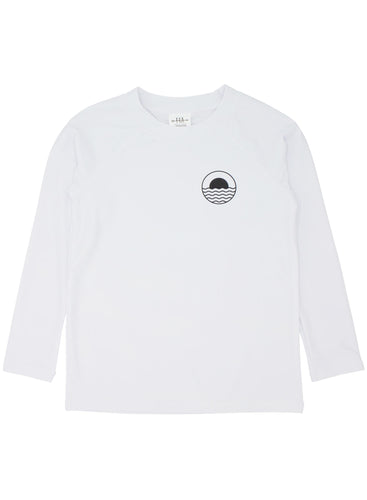 Icon Long Sleeve Rash Guard Top in White