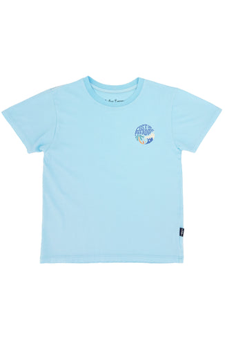 4-5yrs Lost in Paradise Vintage Tee in Crystal Blue