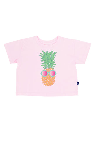 Pineapple Crop Tee in Pink Marshmallow