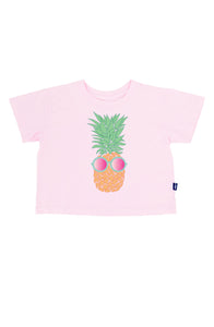 Pineapple Crop Tee in Pink Marshmallow
