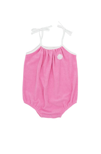 Poolside Terry Romper in Pink Carnation