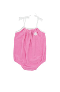 Poolside Terry Romper in Pink Carnation