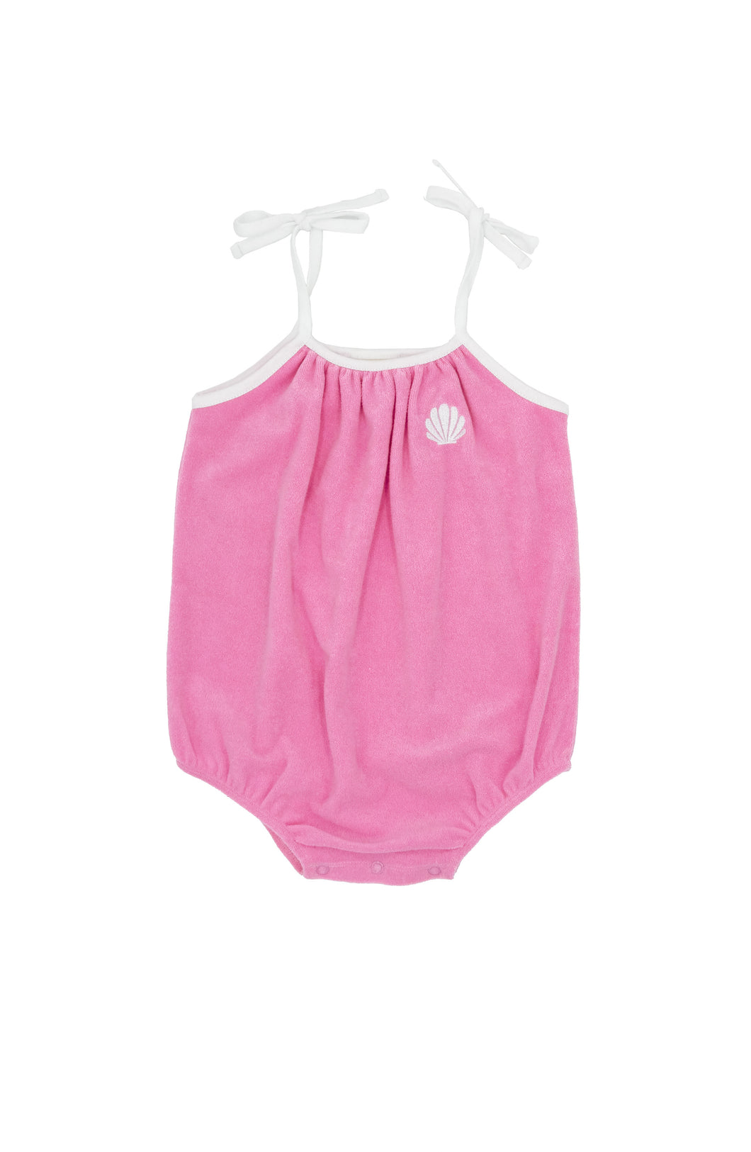 Poolside Terry Romper in Pink Carnation