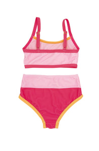 Retro Ringer Bikini in Hot Coral