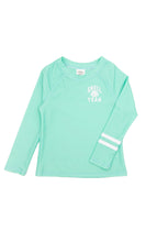 Shell Yeah Long Sleeve Rash Guard Top in Beach Glass