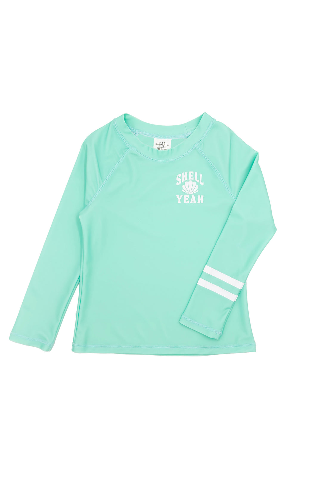 Shell Yeah Long Sleeve Rash Guard Top in Beach Glass