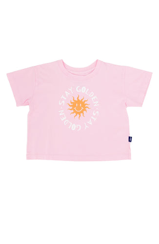 Stay Golden Crop Tee in Fairy Tale Pink