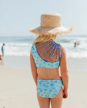 REVERSIBLE 4 Way Summer Sun Bikini in Aqua Crystal Sandy Shores