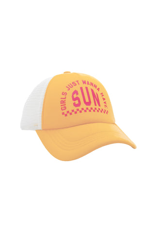 Sun Trucker Hat in Golden Sun/White