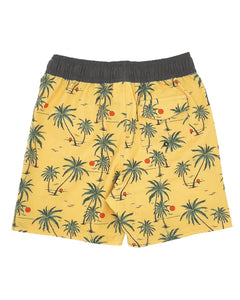 4yrs, 5yrs, 6yrs Sunset Tropics Boardshort in Buff Yellow