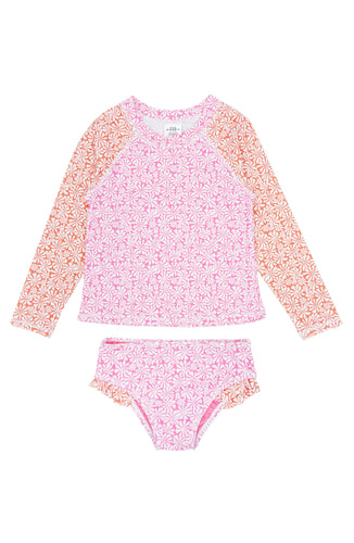 Swim All Day Long Sleeve Set in Prism Pink