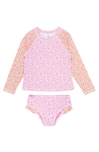 Swim All Day Long Sleeve Set in Prism Pink