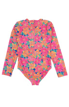 Wave Chaser Surf Suit in Multi Floral Pink Carnation