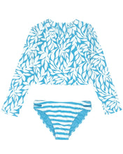 2yrs, 3yrs, 8yrs Waves 4 Days Long Sleeve Rashkini in High Tide on Blue Grotto