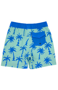 Wavy Palm Boardshort in Beach Glass