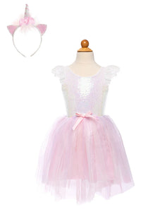 Dreamy Unicorn Dress with Headband in Iridescent / Pink