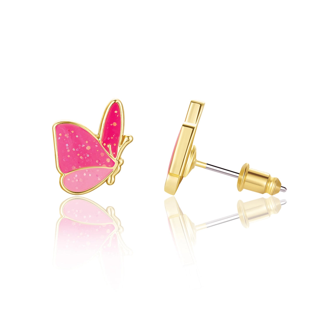 Glitter Butterfly Stud Earrings