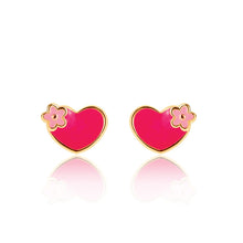 Valentine's Hearts and Flowers Stud Earrings