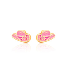 Western Cowgirl Hat Stud Earrings